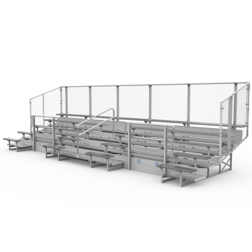 5 Row ADA Aluminum Bleacher with Chain Link Fence