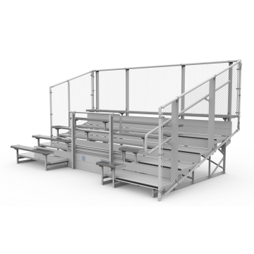 5 Row ADA Aluminum Bleacher with Galvanized Steel Frame - Chain Link Fence