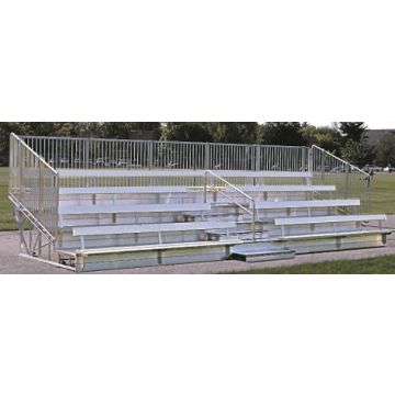4 Row Aluminum Bleacher with Vertical Picket Fence - Superior Series