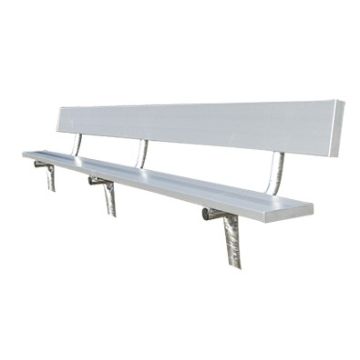 Aluminum Bench with Back and Galvanized Legs - In-Ground Mount