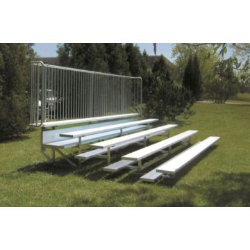 5 Row Low-Rise Aluminum Bleacher with Vertical Picket Fence - Shortstop Series