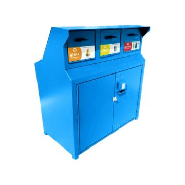 BearSaver CE Series Triple Bear Proof Trash Receptacle with Chute Top - 120 Gallon