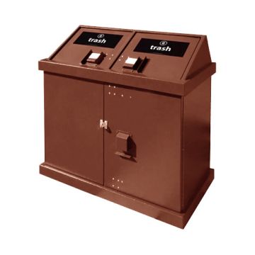 BearSaver HA Series Dual Bear Proof Receptacle with Angle Top - 80 Gallon