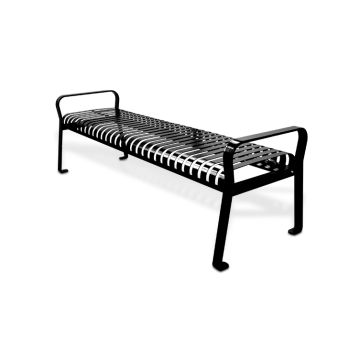 6' Executive Series Steel Strap Bench without Back - Black