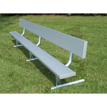 Aluminum Player's Bench with Back and Galvanized Frame - Portable
