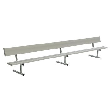 Aluminum Player's Bench with Back and Galvanized Frame - Portable