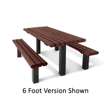 8' Multi-Pedestal Recycled Plastic Picnic Table