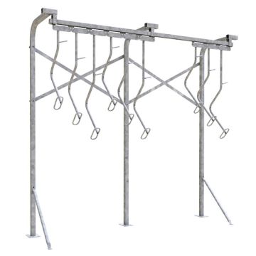9 Bike Floor Mounted Bike Rack - Single Sided - Galvanized
