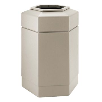 30-Gal. Hexagonal Plastic Waste Container - 29H x 20W x 17.25D