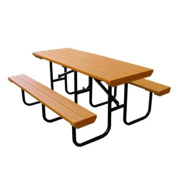 6-Ft. Recycled Plastic Picnic Table with Metal Framework