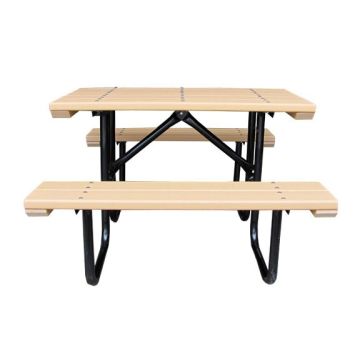 4-Ft. Recycled Plastic Picnic Table with Metal Framework