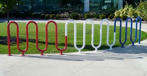 A bike parking rack for 19 bikes