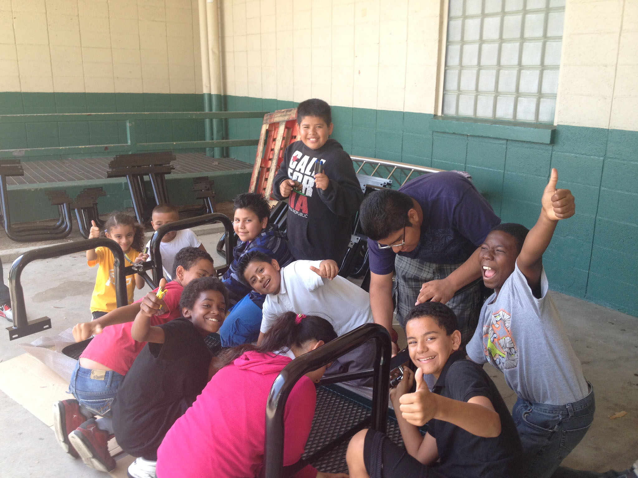 Thermoplastic Picnic Table Assembly by Norwalk YAL Club Members Norwalk_YAL_Picnic_Table