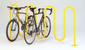 Bike parking rack for nine bicycles
