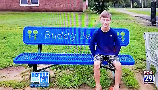 Buddy Bench From The Park And Facilities Catalog Of Boca Raton Featured On Steve Harvey Show
