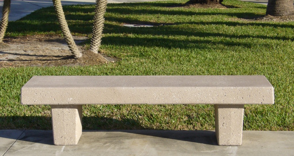 park bench made with concrete