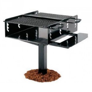 large park grill with four levels