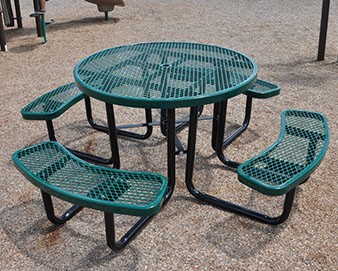 Perforated metal picnic tables