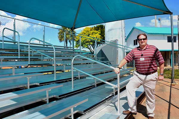 Aluminum Bleachers Get A Cool Front Seat At Village Of Palm Springs Sports Complex