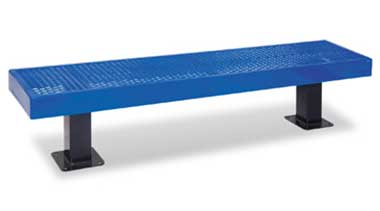 Backless metal bench