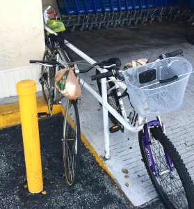 railing becomes bicycle parking rack