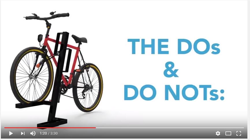 How To Lock Your Bicycle Properly To A Bike Parking Rack
