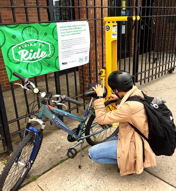 Bike Repair Station Added To Brooklyn Public Library To Help Cyclists And Encourage Alternative Transportation