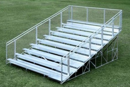 Bleachers with handrails