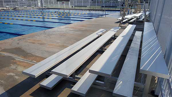 Aluminum Bleachers Added To Boca Raton High School Swimming Area