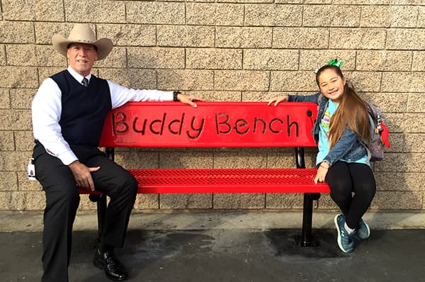 Go-Getter Girl Scout Donates Buddy Bench From Park Catalog To Help Schoolmates With Social Skills