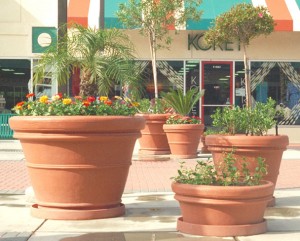 large commercial planters