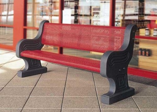 concrete benches with metal thermoplastic coating