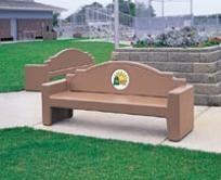concrete bench with back