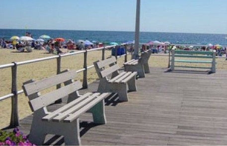 concrete benches with concrete planks