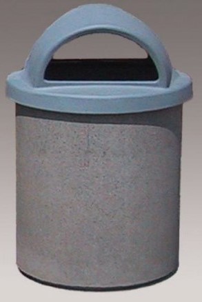 concrete trash can