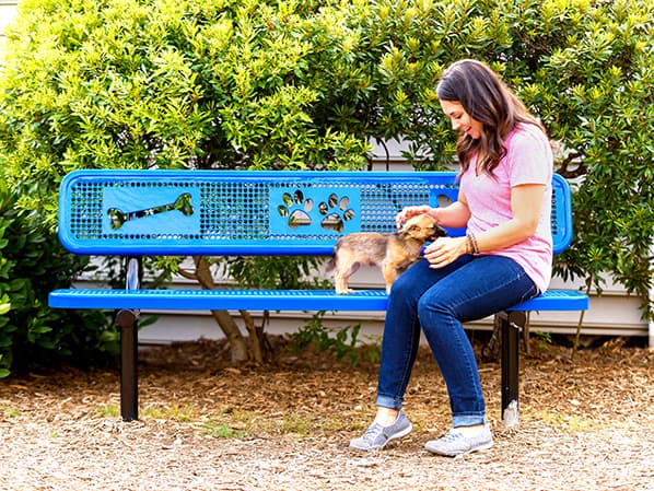dog themed park bench