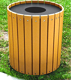recycled plastic trash receptacles