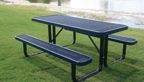 rectangular metal picnic table