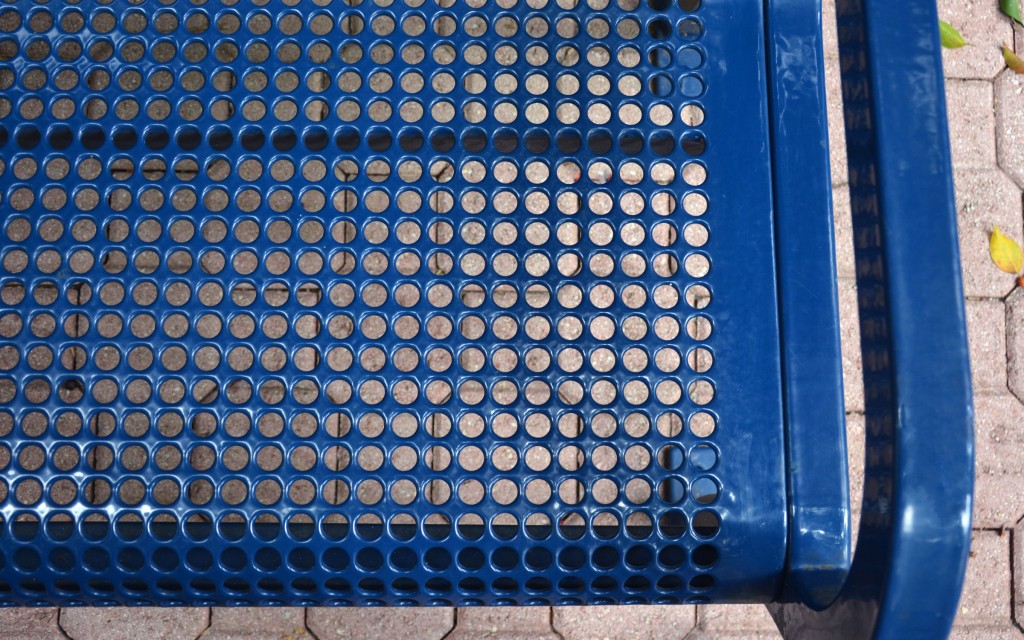 expanded metal bench