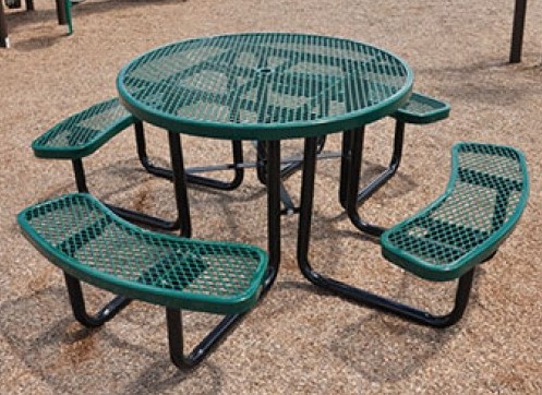 expanded metal picnic table
