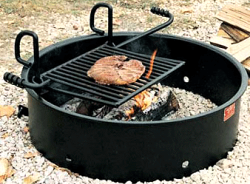 campfire ring with cooking grate