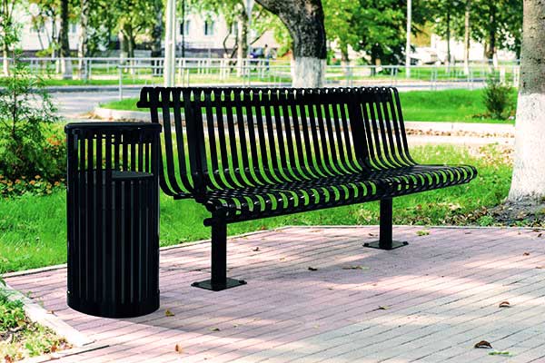 kensington outdoor metal bench