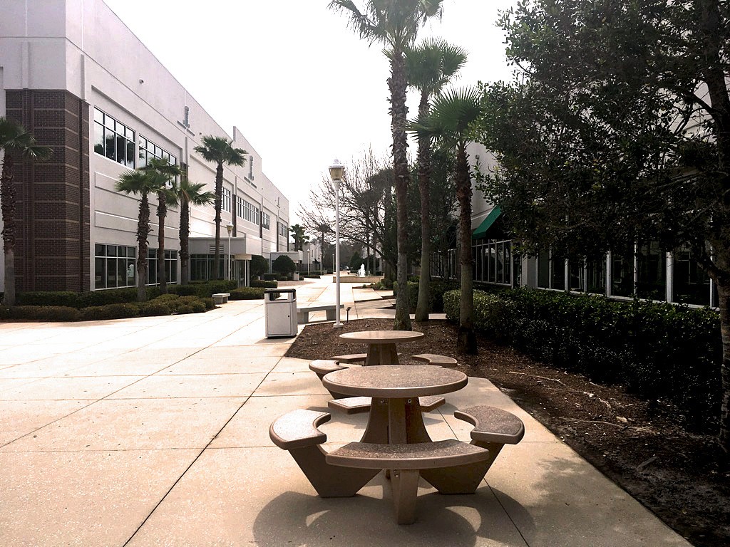 concrete picnic tables
