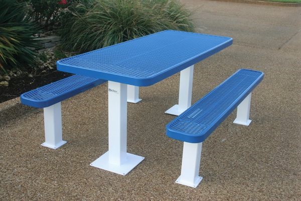 metal picnic table independent pedestal