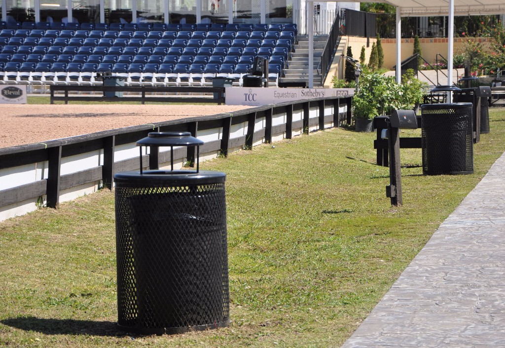 cigarette receptacles with outdoor trash cans