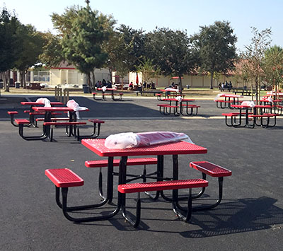 metal picnic tables