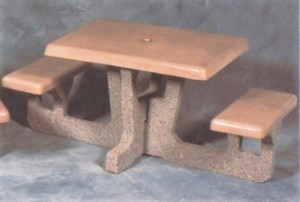 rectangular concrete picnic table