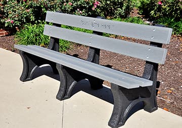 recycled plastic bench