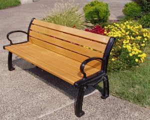 recycled plastic park bench