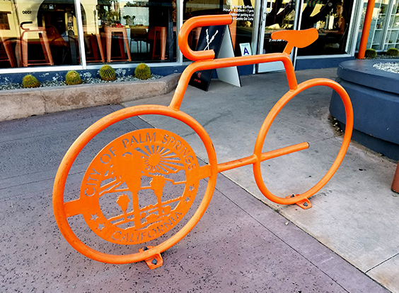 Outdoor Bike Racks In Palm Springs Add To Artistic Ambiance
